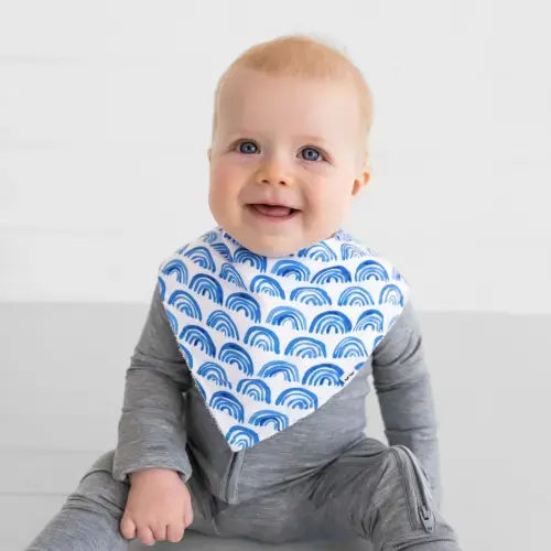 Blue Rainbows Bandana Bib - Little Sleepies