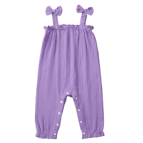 Actgleam Newborn Baby Girl Romper Sleeveless Jumpsuit Ruffled Bodysuit for Baby Girl,Purple,0-3Month