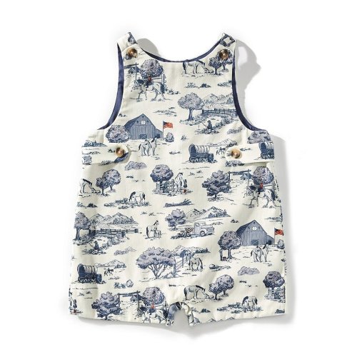 Edgehill Collection Baby Boys Flag Toile Print Jon Jon Shortall