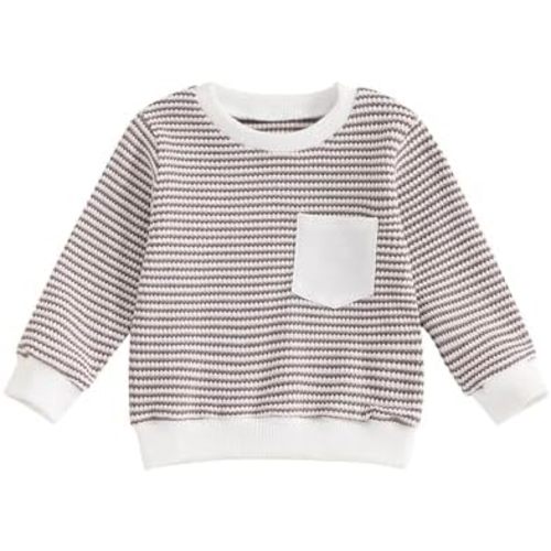Douhoow Toddler Knit Sweater Waffle Baby Crewneck Sweatshirt Baby Boy Girl Fall Winter Festival Clothes