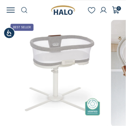 HALO - BassiNest Luxe Vibrating Bassinet, Bedside Sleeper - white