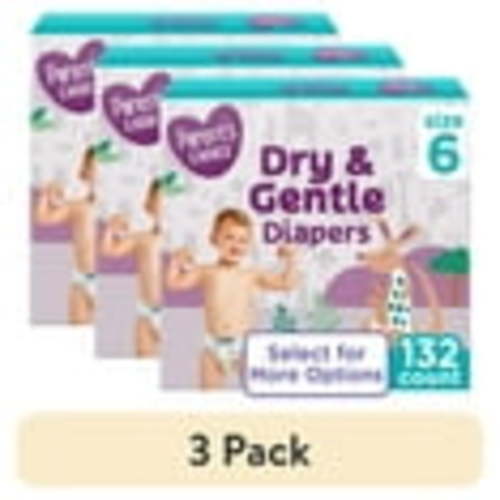 (3 pack) Parent's Choice Dry & Gentle Diapers Size 6, 132 Count (Select for More Options)