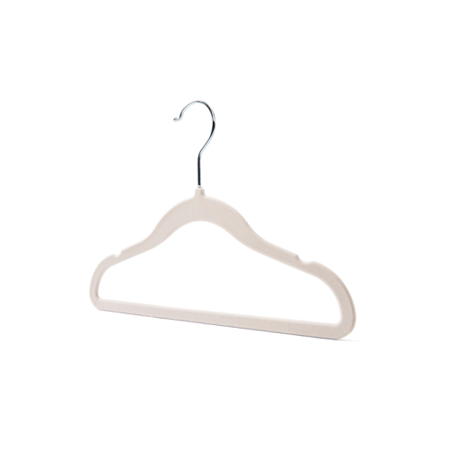 10 Pack Kids Flocked Hangers - Grey - One Size