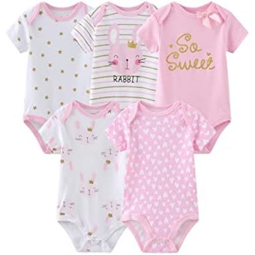 Baby Bodysuit Short Sleeve One-Piece Newborn Baby Clothes for Baby Boy and Girls