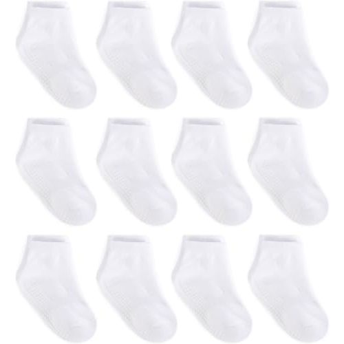 Zaples Baby Non Slip Grip Ankle Socks with Non Skid Soles for Infants Toddlers Kids Boys Girls