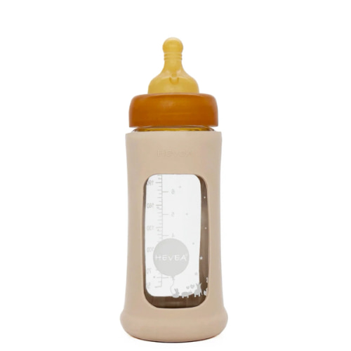 Wide Neck Baby Glass Bottle with Sleeve 250ml/8.5oz Single-Pack - 250ml/8.5oz