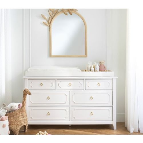 Ava Regency Extra Wide 7-Drawer Dresser & Topper Set - Simply White