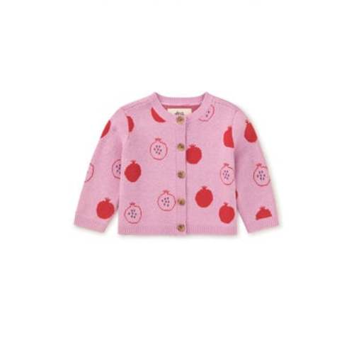 Tea Collection Baby Iconic Cardigan - Pomegranate Fruit