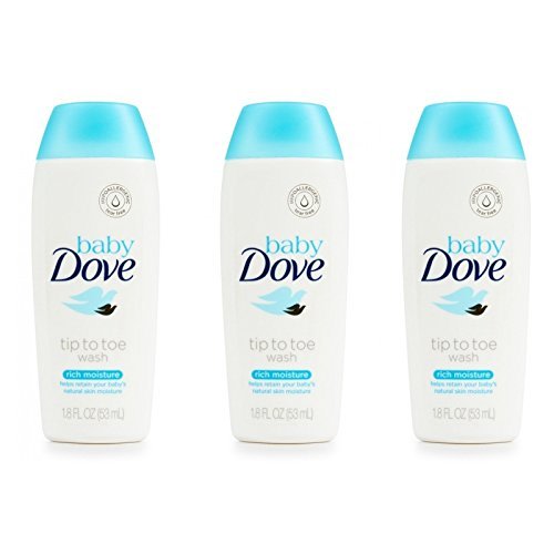 Baby Dove Body Wash Tip To Toe Sensitive Moisture 1.8 Oz Travel Size (Pack Of 3)