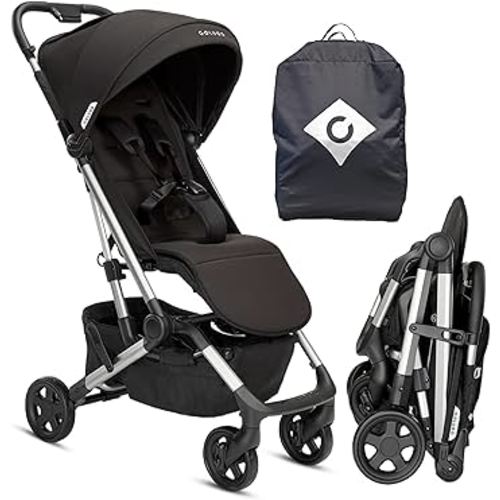 Colugo Compact Stroller - One Hand Fold Lightweight, Travel, Toddler, Airplane, Foldable Stroller with Rain Cover, Backpack and Cup Holder (Black)