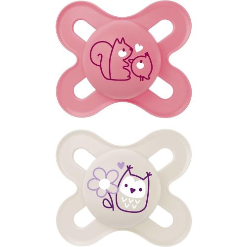 MAM Original Start Matte Baby Pacifiers, Binky for 0-3 Months, BPA-Free Silicone Nipple, Easy to Clean, Best for Newborn Babies, Developed with Medical Experts, 2 Count Binkies with Sterilizer Case