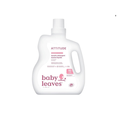 ATTITUDE Baby Laundry Detergent Liquid, EWG Verified, Safe for Baby Clothes, Infant and Newborn, Vegan and Naturally Derived Washing Soap, HE Compatible, Unscented, 80 Loads, 67.6 Fl Oz