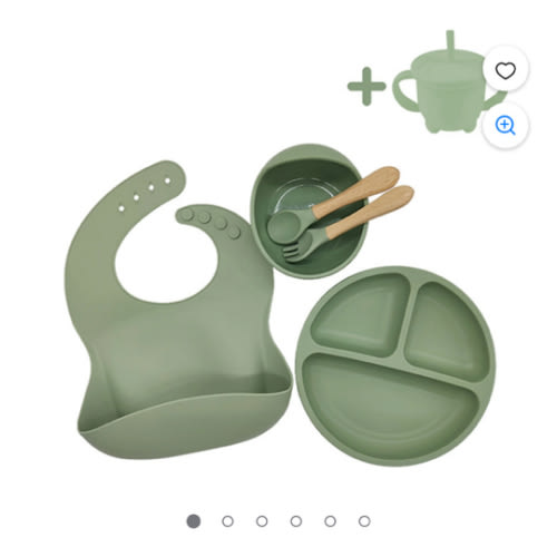 Nituyy Ensemble d'Alimentation en Silicone pour Bébé, Assiette Cuillère Fourchette Tasse Bavoir Bol Ensemble d'Ustensiles - Walmart.ca