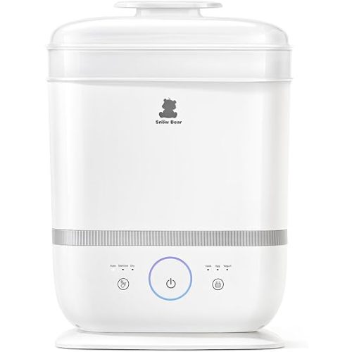 Snow Bear Baby Bottle Sterilizer and Dryer with Touchscreen, 6-in-1 Steam Bottle Sterilizer for Baby Bottles Pacifier, Breast Pump Part, 13 Bottles Extra-Large Capacity for Fast Drying Baby Essential