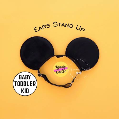 Black Mickey Ears, Mickey Ears, Baby Boys Toddler Mouse Ears, Plain Mickey Ears, Minnie Ears, Non Glitter Mouse Ears Elastic Headband
