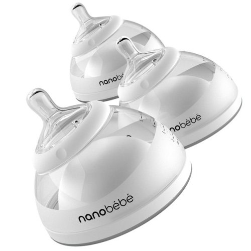 Nanobebe Breast Milk Bottle in Teal or Grey, Single or Triple Pack, 5 oz.