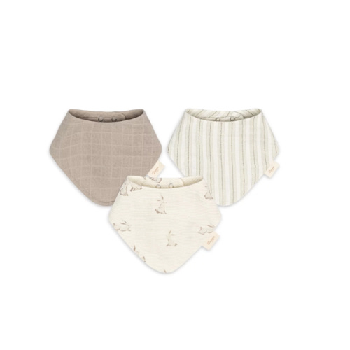 Avery Bunny Cotton Muslin Bibs, 3 Pack - Ages 0-36 Months