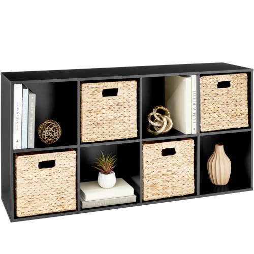Best Choice Products 8-Cube Bookshelf, 11in Display Storage System, Organizer w/ Removable Back Panels - Black