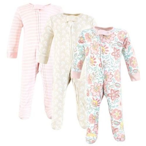 Touched by Nature Baby Girls Organic Cotton Sleep and Play, Traditional Floral