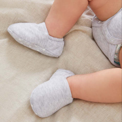 Baby Booties Blue Stripe / 0 - 3 M