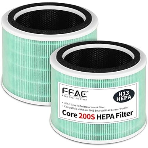 Core 200S Replacement Filter Compatible with LEVOIT Core 200S Air Purifier, 3-in-1 Filtration System of H13 True HEPA and Activated Carbon Pre-Filter