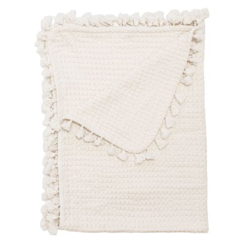 Cream Waffle Knit Baby Blanket - 100% Cotton | Crane Baby