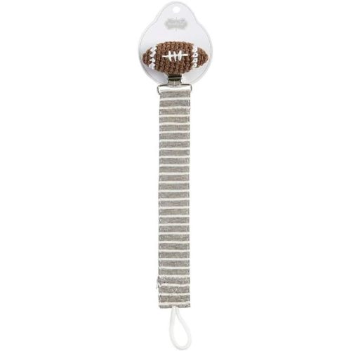 Mud Pie Knit and Crochet Pacifier Pacy Clips (Football), one Size fits Most