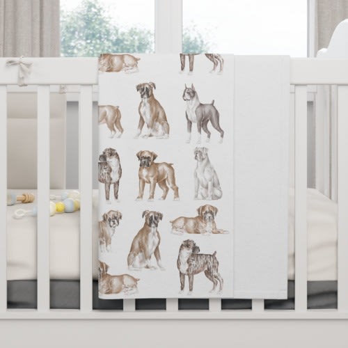 Boxer Baby Blanket Boxer Baby Swaddle Boxer Nursery Dog Nursery Decor Boxer Baby Swaddle Blanket Boxer Baby Gift for Boxer Family Boxer Baby