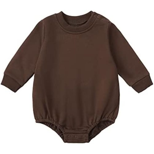 OPAWO Baby Sweatshirt Romper Onesie Newborn Girl Boy Bubble Romper Infant Crewneck Oversized Sweater Bodysuit Clothes Outfits