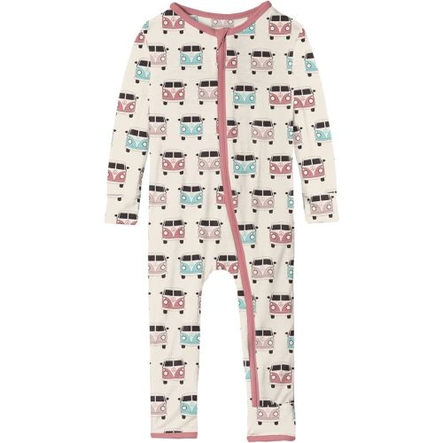 KicKee Print Coverall with Zipper, Super Soft Baby Clothes, Baby and Kid One Piece Sleepwear, Spring 2
