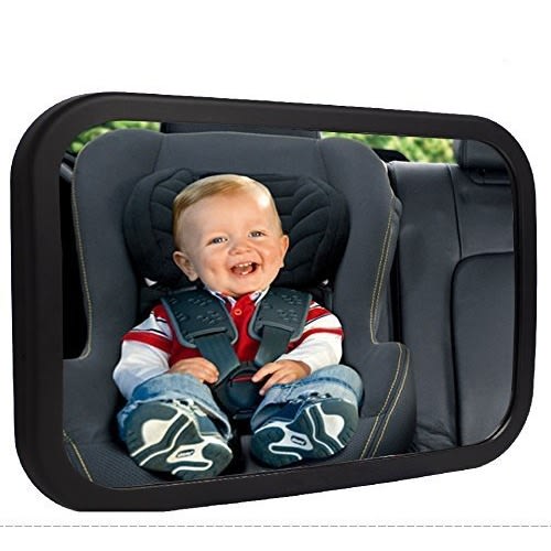 Shynerk Baby Car Mirror, Rear Facing Car Seat Mirror Safety for Infant Newborn, Baby Mirror with Wide Rearview & 360° Rotation, Shatterproof & Easy Assembled Crash Tested - Black