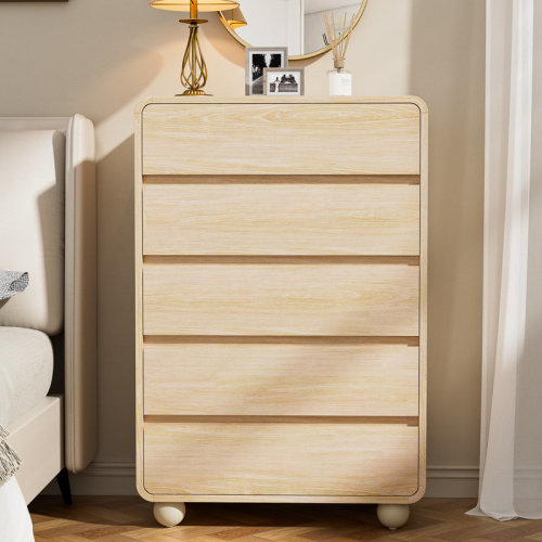 East Urban Home 5-Drawer Dresser With Hidden Handles,41.4" H Modern Chest Of Drawers With Deep Drawers,Wood Drawer Organizer For Bedroom, Guest Room, Living Room Or Entryway & Reviews | Wayfair