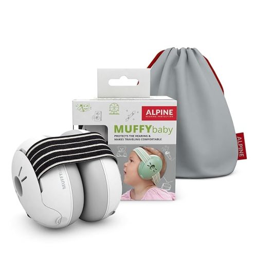 Alpine Muffy Baby Ear Protection for Babies and Toddlers up to 36 Months - CE & ANSI Certified - Noise Reduction Earmuffs - Comfortable Baby Headphones Against Hearing Damage & Improves Sleep - Black