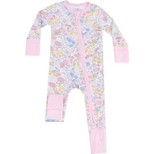 2 Way Zipper Romper, Viola Floral - Angel Dear 6-12 M | Maisonette