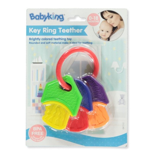 Babyking Key Ring Teether - red/multi, one size