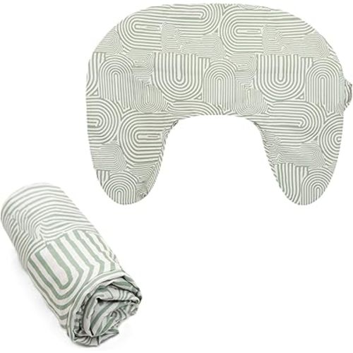 Boppy Nursing Pillow Cover, Sage Green Retro Arches, Single Cover, Easy-On Slipcover with Extra Soft 100% Polyester Microfiber Fabric for The Redesigned Boppy Nursing Pillow