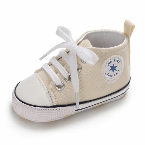 Unisex Baby Girls Boys Canvas High-top Shoes, Newborn Infant Anti-Slip Soft Sole Frist Walking Breathable Sneakers