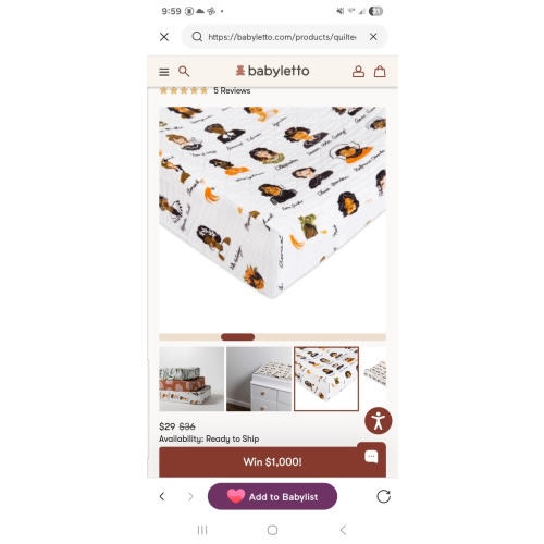 Babyletto Quilted Changing Pad Cover in GOTS Certified Organic Muslin Cotton