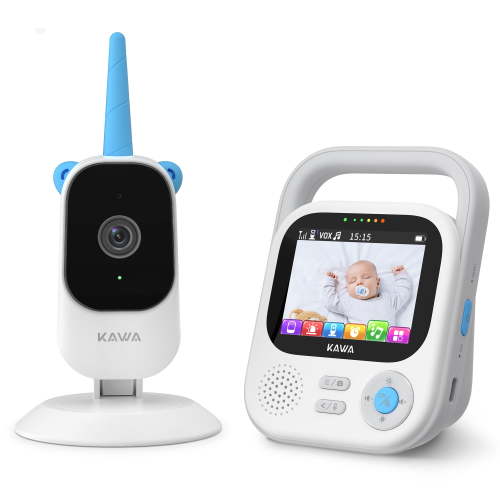 KAWA 2K Tiny Baby Monitor, No WiFi, One-Click Take Photo, Night Vision, Cyclic Recording, Back Clip Design, 2-Way Talk, 5050mAh Battery, 4X Zoom
