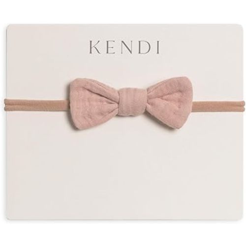 Colored Organics Baby Organic Cotton Dainty Bow Headband - Infant Girls - Ballet Muslin