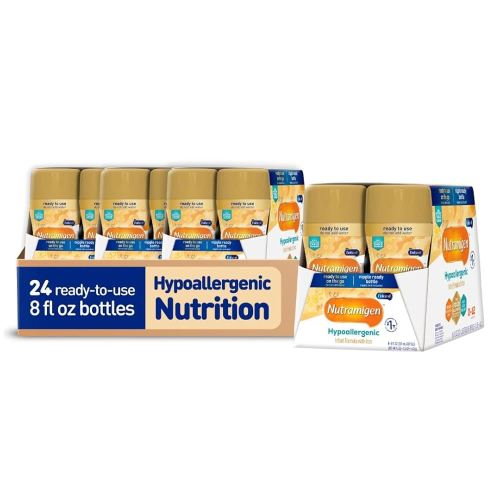 Enfamil Nutramigen Hypoallergenic Baby Formula with Iron, Lactose Free, Colic Relief from Cow's Milk Allergy Starts in 24 Hours, Brain Building DHA, Concentrated Liquid, 8 Fl Oz, 24 Bottles