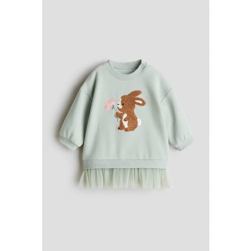 SWEATSHIRT DRESS WITH TULLE SKIRT