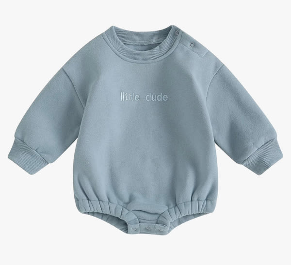 VISGOGO Newborn Infant Baby Boy Girls Oversized Romper Little Dude Sweater Onesie Coming Home Outfit Neutral Clothes
