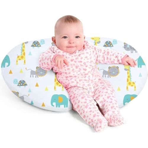Little Grape Land Nursing Pillow for Infants, Breastfeeding Pillows, Baby Support Pillow for Nursing, Bottle Feeding, Tummy Time with Machine Washable Cover & Breathable Filling (Woodland Animals)