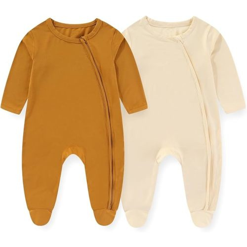 Unisex Rayon Made from Bamboo Solid Baby Boy Girl Footies Romper Infant Jumpsuit Comfort New born Outfit