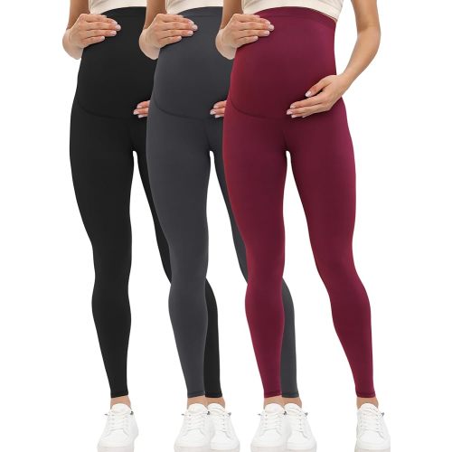 Buttergene Women's Maternity Leggings over the Belly Pregnancy Active Wear Workout Yoga Tights Pants