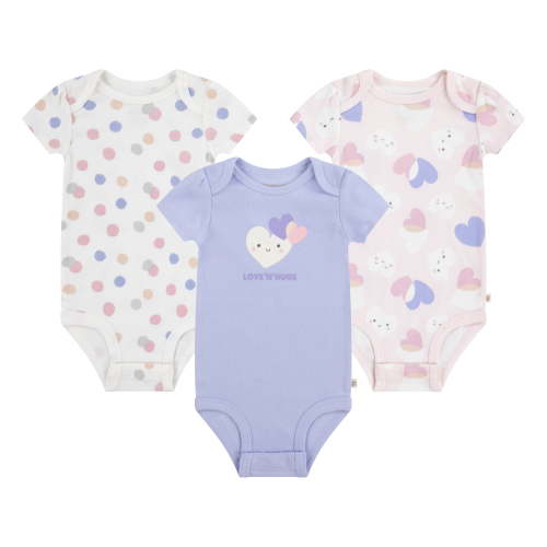 Huggies Baby Girls 3-Pack Bodysuit Set, Sizes NB-18M