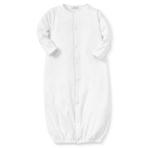 White/Silver New Kissy Dots Print Converter Gown