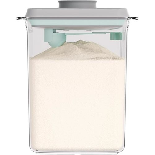 Baby Milk Powder Container - 2300ml Air Tight Formula Dispenser with Spoon and Scraper, BPA-Free, Clear, 28OZ, 1.76LB, 800g