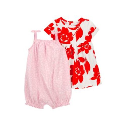 Baby Girls Floral Dress and Romper Set